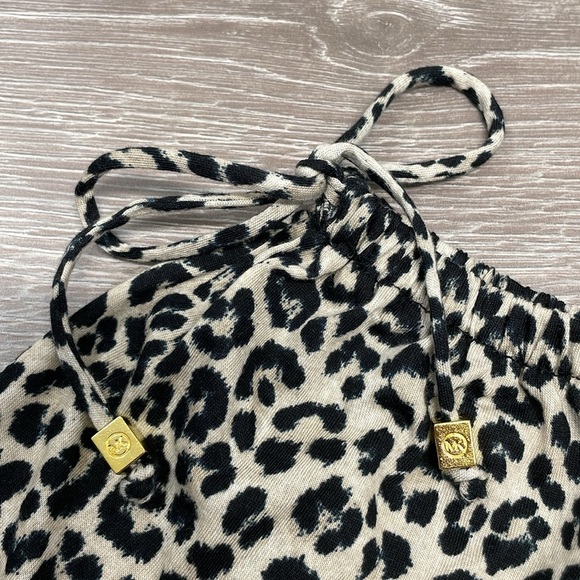 NWOT MICHAEL Michael Kors Short Sleeve Off The Shoulder Leopard Print Blouse L - Picture 12 of 13